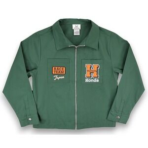 Honda Motor Co Race Team Official Mechanic Jacket Mens XS Green Tokyo, Japan